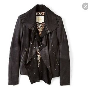 Brown Leather Biker Jacket